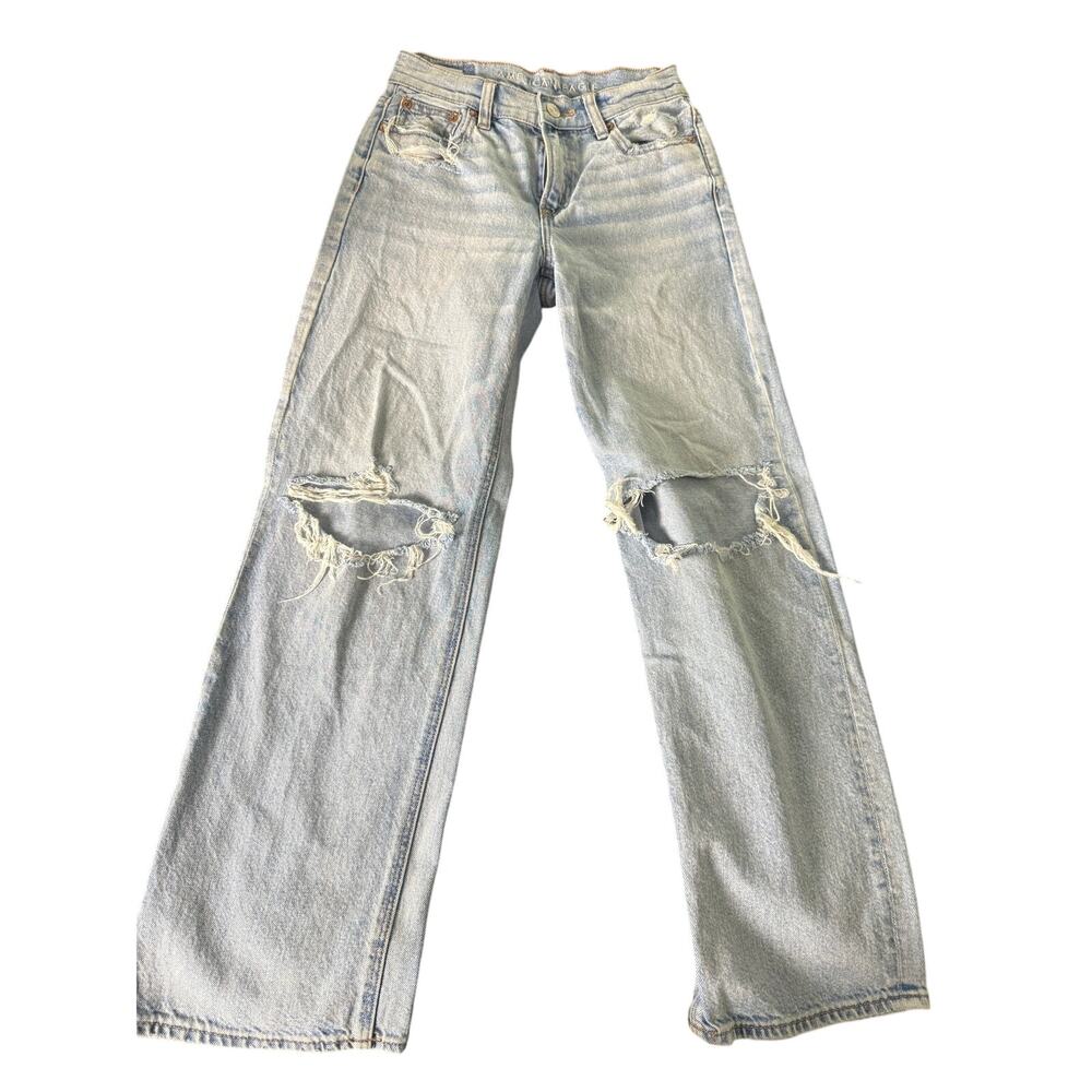 American Eagle Strigid Ripped Super High- Waisted Women's Size 000